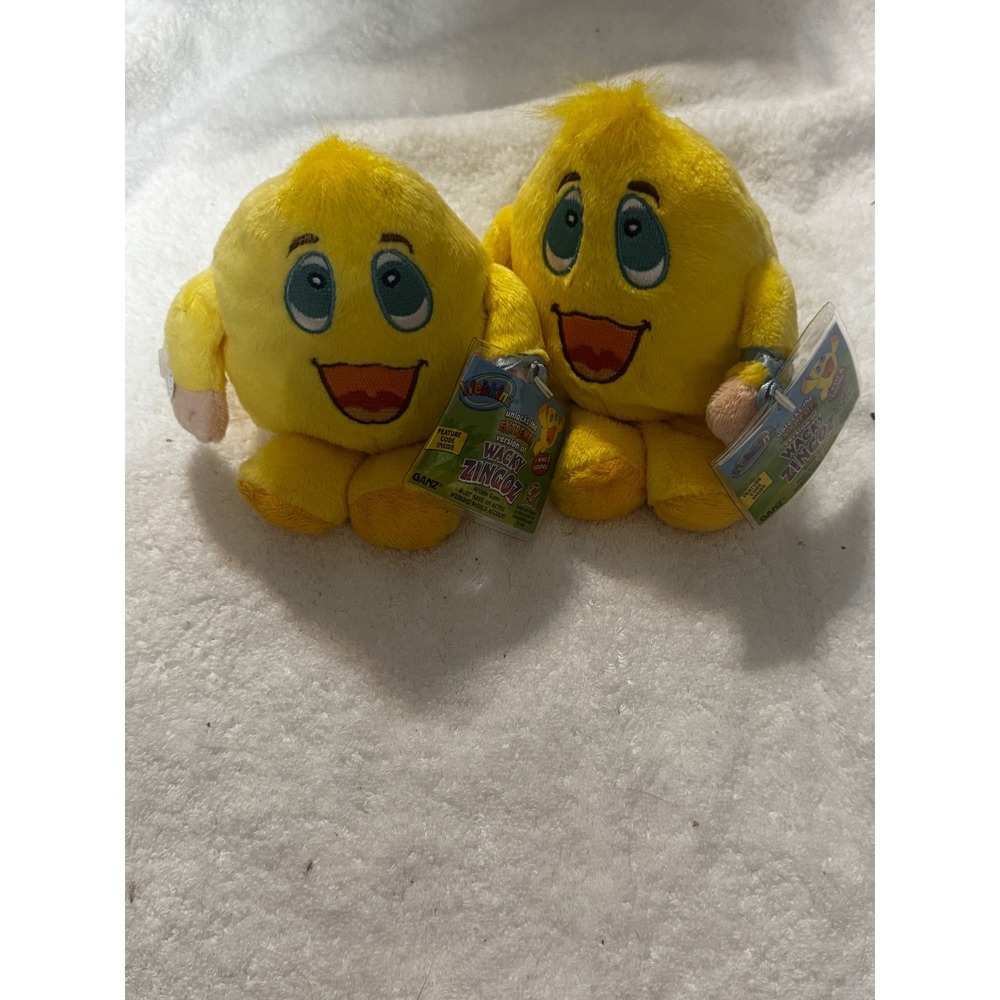 Ganz Webkinz Wacky Zingoz Plush Lot of 2 Yellow New With Tags and codes